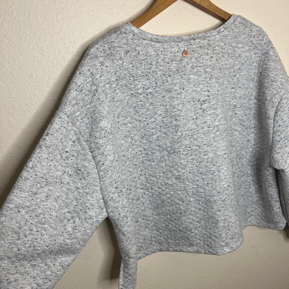 Livi for Lane Bryant Cropped Quilted Light Gray Speckled Pullover 18/20 - Picture 6 of 8